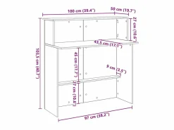 Clicnbuy Mostrador de recepción roble artisian 100x50x103,5 cm Marru00f3n