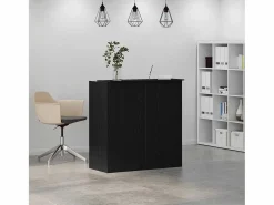 New Clicnbuy Mostrador de recepción roble 100x50x103,5 cm Negro