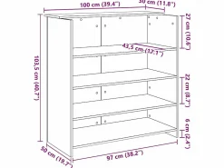 New Clicnbuy Mostrador de recepción roble 100x50x103,5 cm Negro