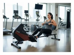 Máquina de ejercicios de remo con tiro central - O'Fitness - Contador de 5 funciones - Rueda magnética: 5 Kg Aparato De Musculación