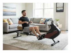 Máquina de ejercicios de remo con tiro central - O'Fitness - Contador de 5 funciones - Rueda magnética: 5 Kg Aparato De Musculación