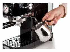 Clearance Ariete Máquina de espresso 1381 negra 15 bares, 1300W, compatible con café molido y cápsulas, con manómetro y Maxi-Cappuccino Negro
