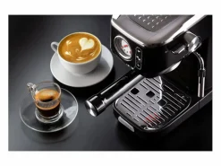 Clearance Ariete Máquina de espresso 1381 negra 15 bares, 1300W, compatible con café molido y cápsulas, con manómetro y Maxi-Cappuccino Negro