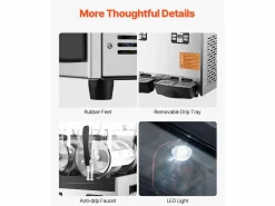 Máquina de Granizado Comercial SucceBuy 12 Lx3, Máquina de Bebidas Frías con Triple Depósito, Acero Inoxidable para la Casa, la Fiesta, el Café