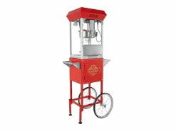 New Máquina de Palomitas SucceBuy, Máquina de Palomitas con Carrito, 850 W, 8 oz, 48 Tazas, , 610 x 410 x 1395 mm Rojo