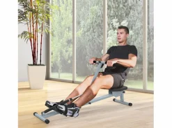 Hot Máquina de Remo Ajustable con Pantalla LCD, Acero y PVC, (130x47,5x67 cm) Aparato De Musculación