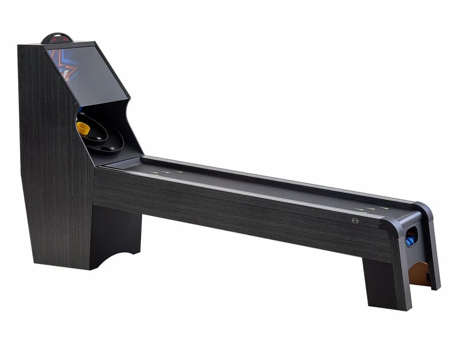 Discount Máquina de Skeeball SucceBuy 274cm Lanzar y Marcar Mesa de Juego de Arcade Marcador Electrónico Sala de Juegos 4 Bolas Cesta De Baloncesto