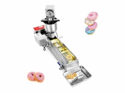 Sale Máquina para Hacer Rosquillas Automática Comercial SucceBuy, Máquina para Hacer Rosquillas Eléctrica de Una Sola Fila, Freidora de Acero Inoxidable Plateado