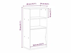 Outlet vidaxl Mueble auxiliar ODDA 40x24x79 cm madera maciza de pino Color natural claro