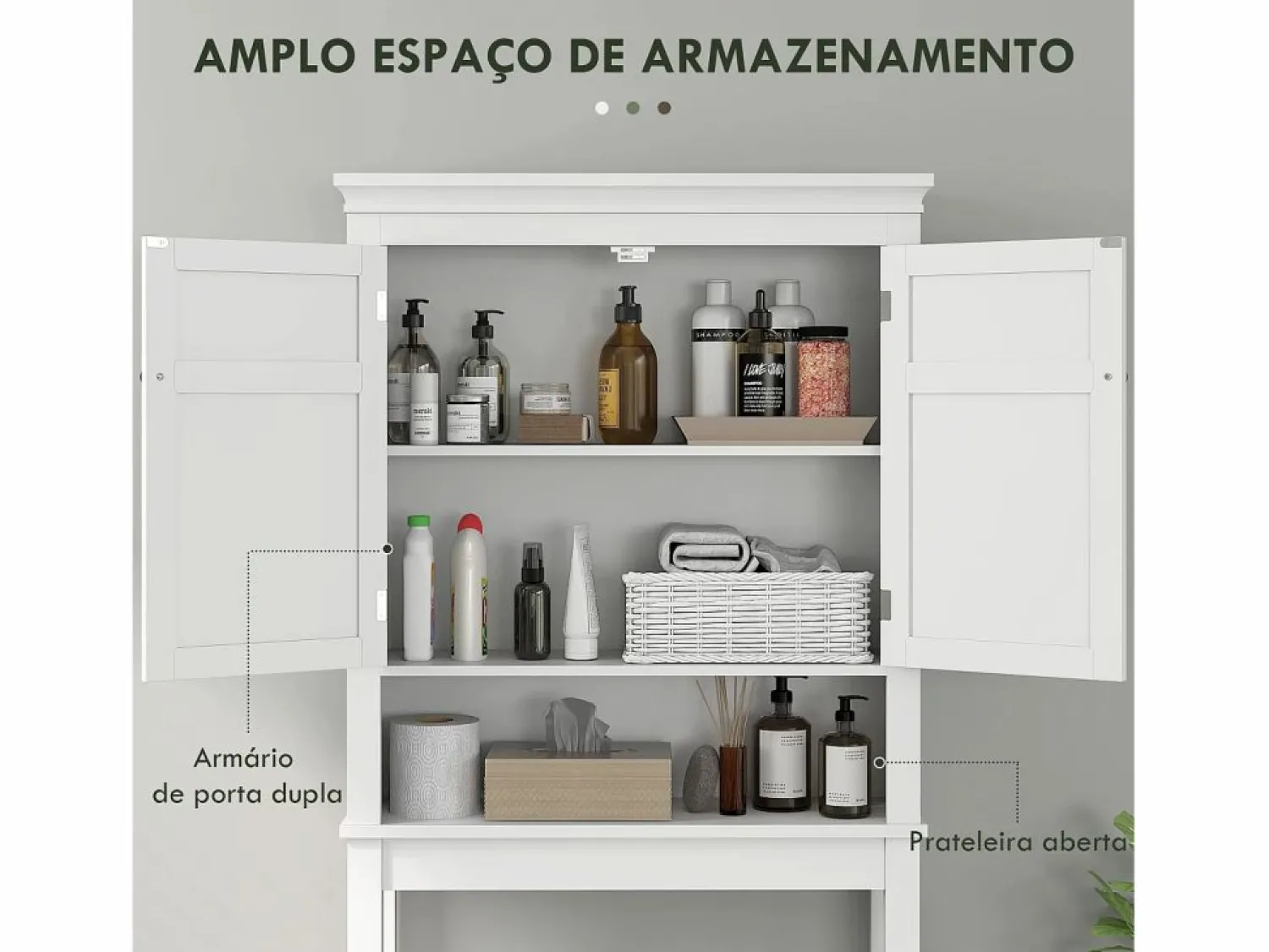 Outlet Homcom Mueble auxiliar Perséfone 2 puertas + compartimento 175x70x20 cm Blanco