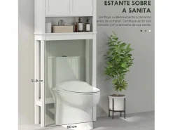 Outlet Homcom Mueble auxiliar Perséfone 2 puertas + compartimento 175x70x20 cm Blanco