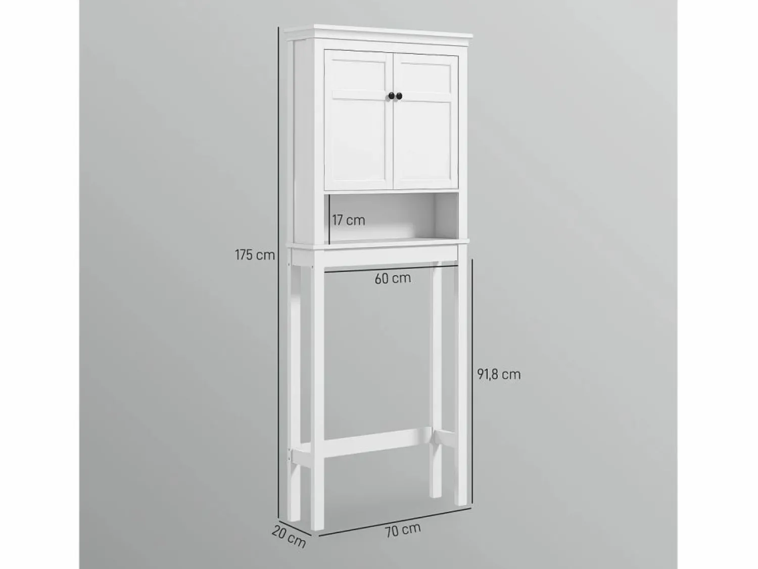 Outlet Homcom Mueble auxiliar Perséfone 2 puertas + compartimento 175x70x20 cm Blanco