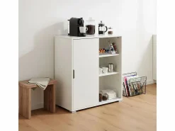 Discount Mueble Bajo 2 Puertas Correderas 75×85×38 cm | Armario Moderno Ahorra-Espacio con 2 Estantes Ajustables | Ya Montado Armario Oficina