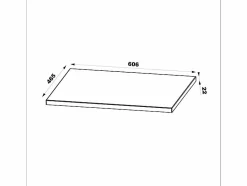 Best Petits-Meubles Mueble bajo lavabo 60cm encimera Tao Madera Color natural claro