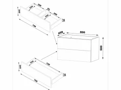 Petits-Meubles Mueble bajo lavabo 80cm Tao Madera