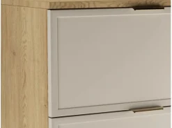 Discount Mueble bajo lavabo con encimera de 120 cm. Frentes con marco en roble Cremona / Cachemira Roma. Beige
