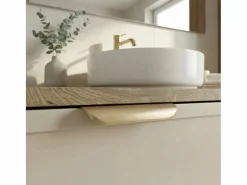 Discount Mueble bajo lavabo con encimera de 120 cm. Frentes con marco en roble Cremona / Cachemira Roma. Beige