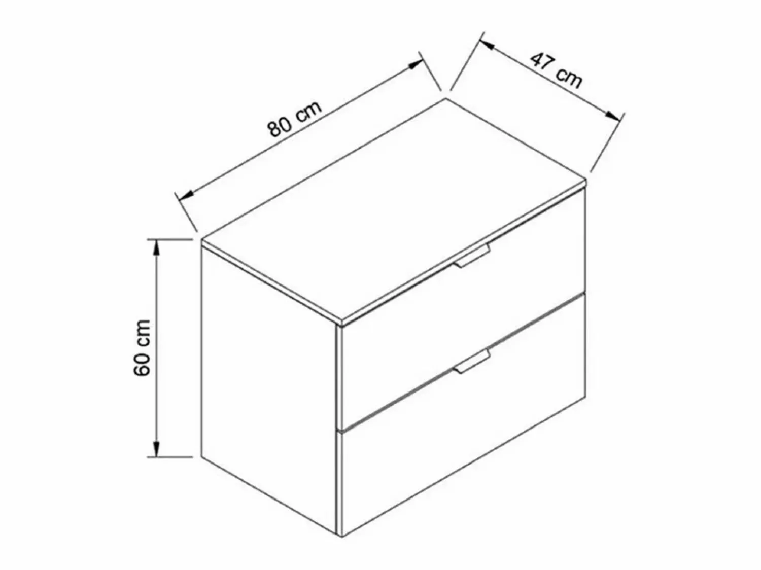 Sale Mueble bajo lavabo con encimera de 80 cm, 2 cajones, roble Artisan / Orio Mueble De Lavabo