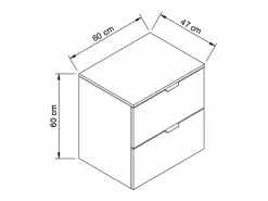 Online Mueble bajo lavabo con encimera de 60 cm, 2 cajones, roble Artisan / Orio Mueble De Lavabo