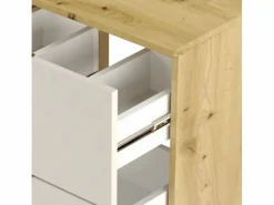 Mueble bajo lavabo con encimera de 120 cm, 2 cajones y 2 puertas, roble Artisan / Orio