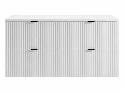 Outlet Mueble bajo lavabo estriado con encimera, mate, 120 cm, ZEVINI Mueble De Lavabo