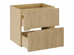 Sale Mueble bajo lavabo suspendido estriado - Natural claro - Ancho 60 cm - ORISO Mueble De Lavabo