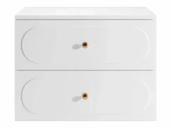 Clearance Mueble bajo lavabo suspendido con tiradores dorados - 80 cm de largo - SATOBAL Mueble De Lavabo