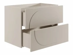 Outlet Vente-unique Mueble bajo lavabo suspendido con relieve redondeado - - 80 cm - VUTOMA Beige