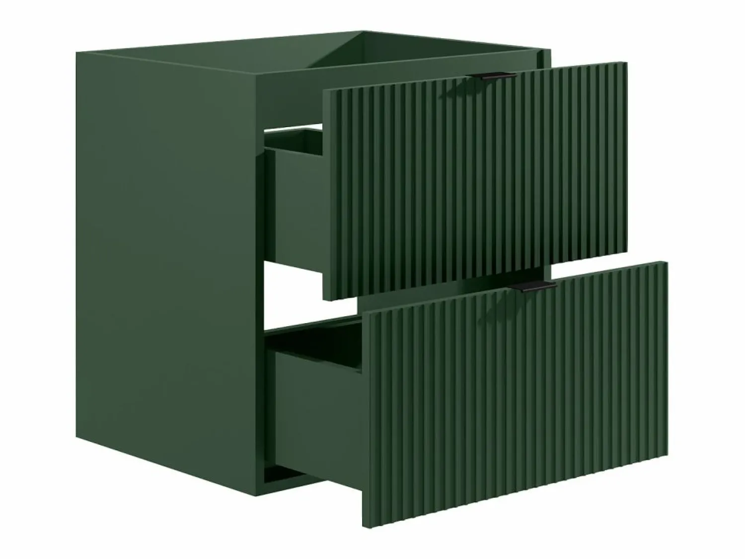 Clearance Mueble bajo lavabo suspendido estriado mate, color mate, An60 cm, ZEVINI Mueble De Lavabo