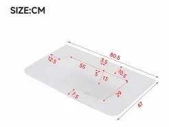 Clearance Mueble bajo lavabo suspendido de cerámica de un seno - 80,5 x 47 x 51 cm - acabado lacado - con LEDs + 3 cajones - cerámica + MDF - Mueble De Baño Simple