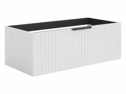 Best Mueble bajo lavabo suspendido estriado - Color - 100 cm - PALIRO Mueble De Lavabo