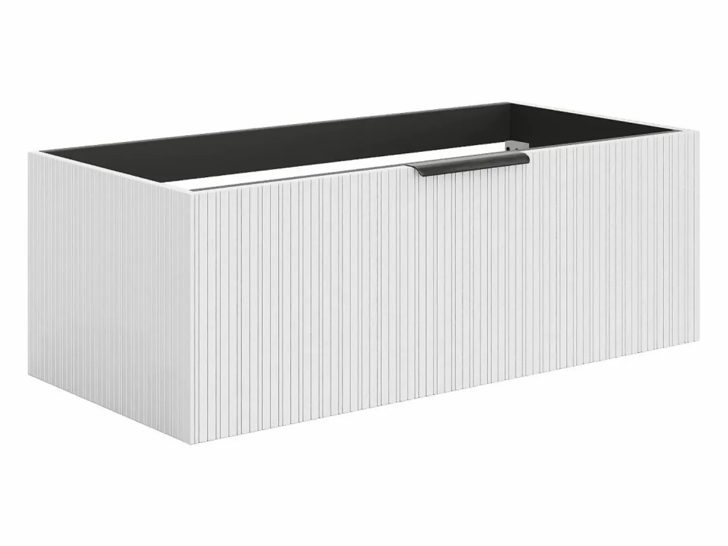 Best Mueble bajo lavabo suspendido estriado - Color - 100 cm - PALIRO Mueble De Lavabo