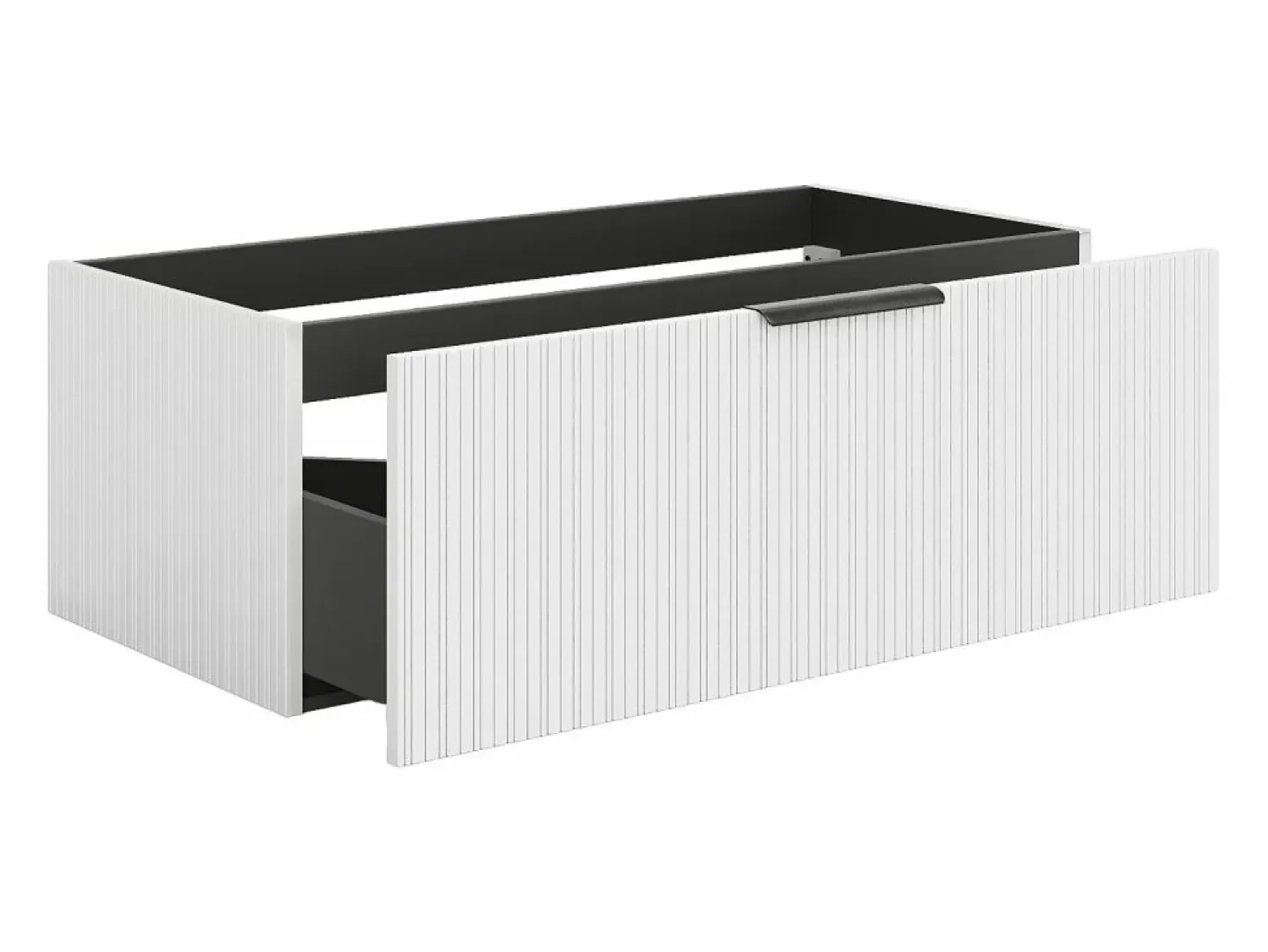 Best Mueble bajo lavabo suspendido estriado - Color - 100 cm - PALIRO Mueble De Lavabo