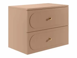Online Vente-unique Mueble bajo lavabo suspendido rosa antiguo con tiradores dorados - An80 cm - SATOBAL Rosa palo
