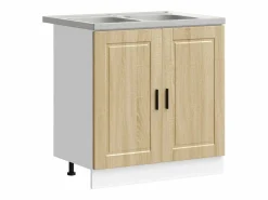 Online vidaxl Mueble Bajo para Fregadero con puerta Porto 2 pcs Marrón Marru00f3n