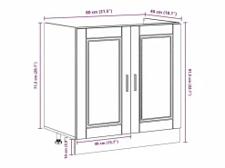 Online vidaxl Mueble Bajo para Fregadero con puerta Porto 2 pcs Marrón Marru00f3n