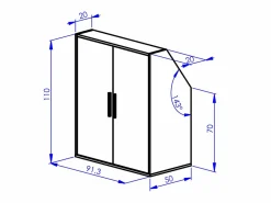 Best Vente-unique Mueble bajo para techo abuhardillado con 3 puertas y 1 estante color - ADEZIO Blanco