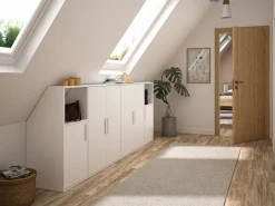 New Mueble bajo para techo abuhardillado con 1 puerta y 1 estante - ADEZIO Armario Para Buhardilla|Mueble De Almacenaje
