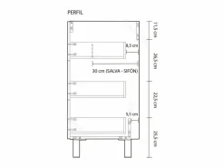 Hot Mueble Baño Taria Contemporáneo Brillo con Espejo 80x86x45 cm Blanco