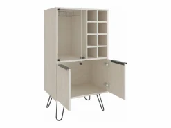 TuHome Mueble bar aster en melamina con 8 botelleros, 9 portacopas y almacenamiento inferior , , 109.4 cm X 59.6 cm X 40 cm