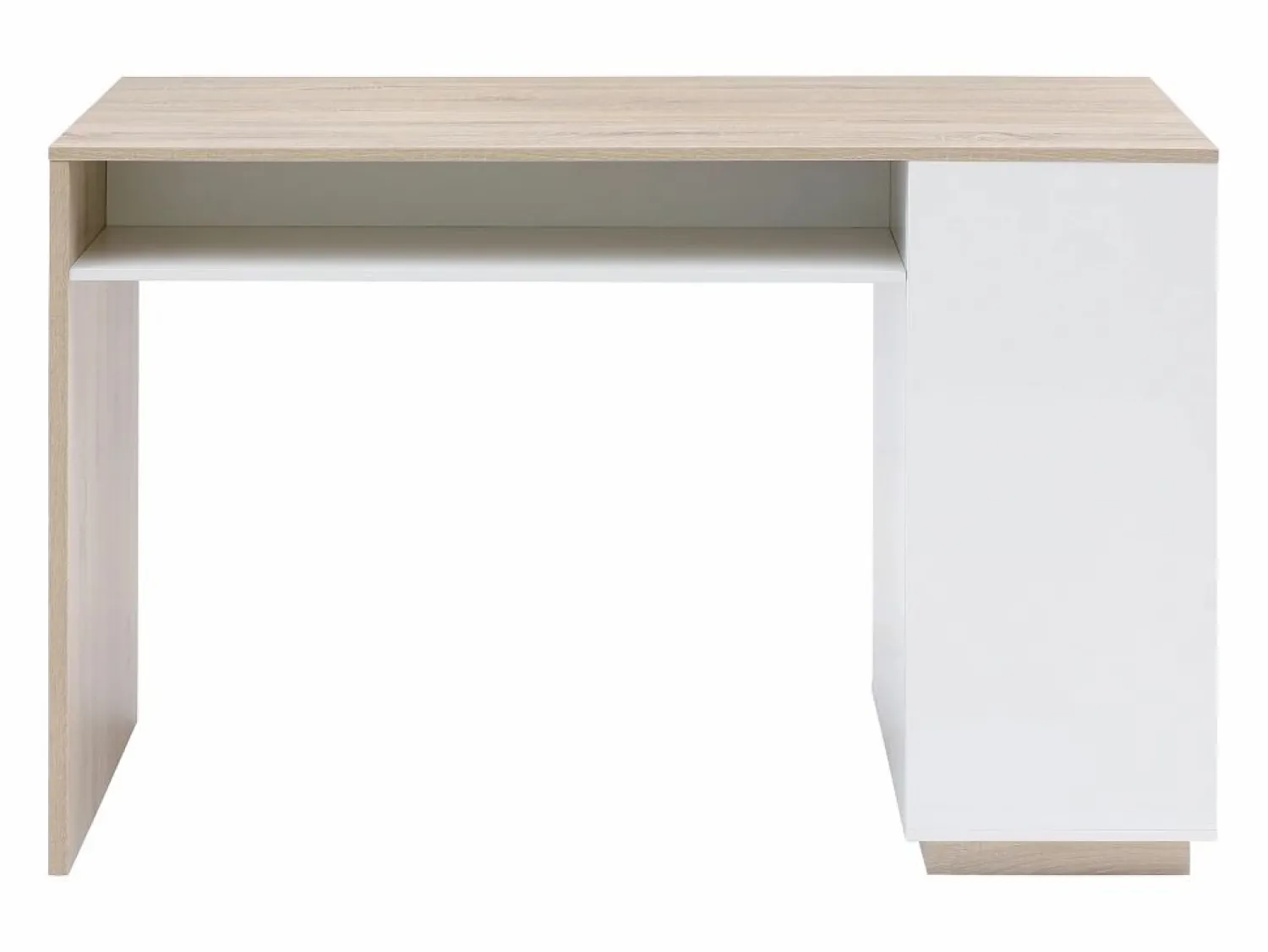 Vente-unique Mueble bar con almacenaje - Blanco y natural - ANOSKI
