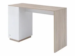 Vente-unique Mueble bar con almacenaje - Blanco y natural - ANOSKI