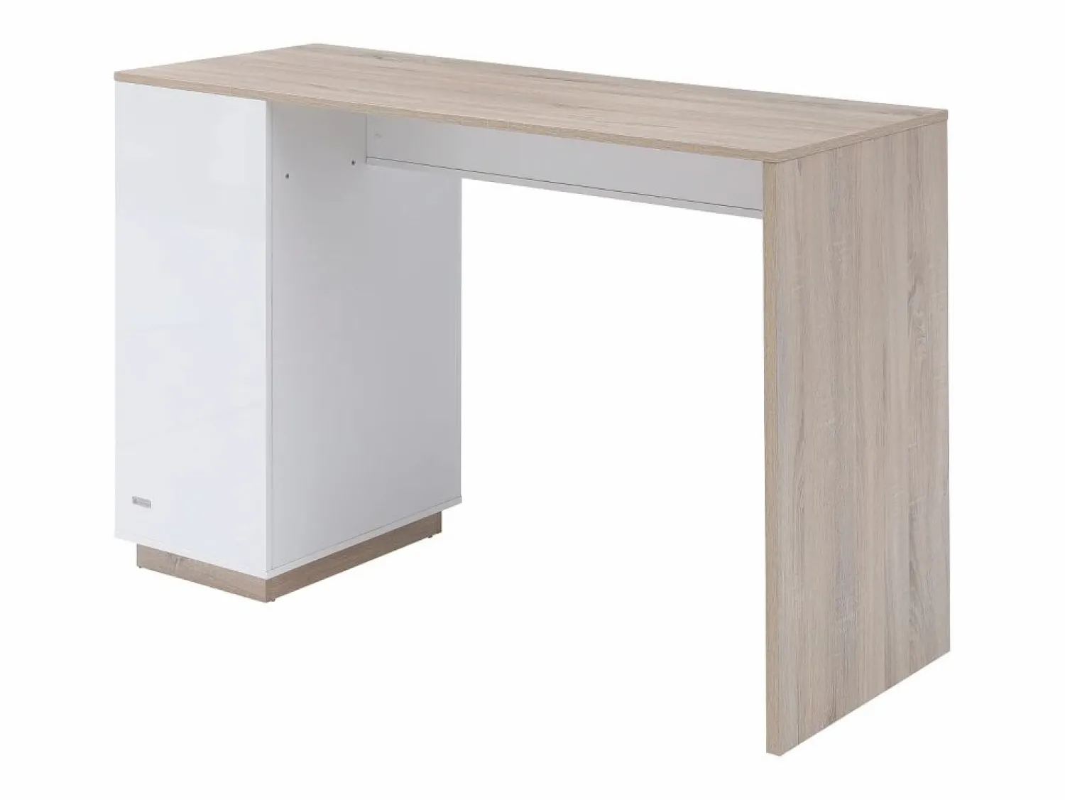 Vente-unique Mueble bar con almacenaje - Blanco y natural - ANOSKI
