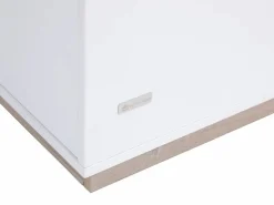 Vente-unique Mueble bar con almacenaje - Blanco y natural - ANOSKI