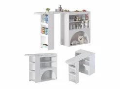 Outlet Mueble bar extensible - 120 x 40 x 100 cm - con almacenaje + espacio para mascotas - MDF - Mueble Bar