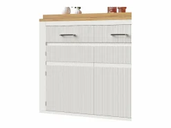 Sale Hauss Spole Mueble bar extensible con 2 cajones y 2 puertas - Tapa extensible con ruedas - y madera Blanco