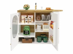 Merax Mueble bar giratorio - 138 x 73 x 105 cm - 3 puertas + separadores extraíbles - MDF + Metal -