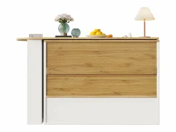 Sale Mueble bar giratorio - Mesa de bar extensible con 2 puertas y 3 estantes ajustables - almacenamiento abierto - Mueble Bar