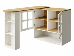 Sale Mueble bar giratorio - Mesa de bar extensible con 2 puertas y 3 estantes ajustables - almacenamiento abierto - Mueble Bar