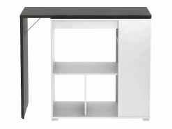 Outlet Mueble bar giratorio con almacenaje - Blanco y antracita - SATURN Muebles De Bar|Mueble Bar